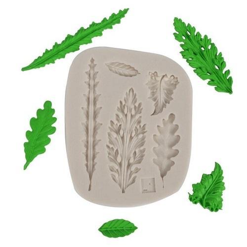 Leaves Shapes Silicone Fondant Cake Border Mold 5 Cavity