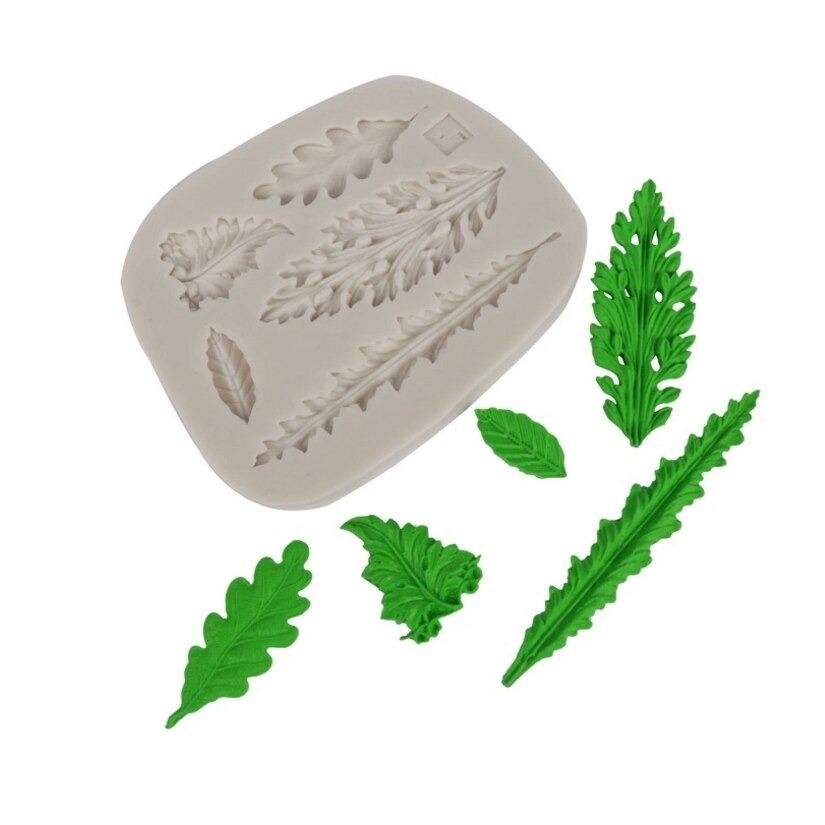 Leaves Shapes Silicone Fondant Cake Border Mold 5 Cavity