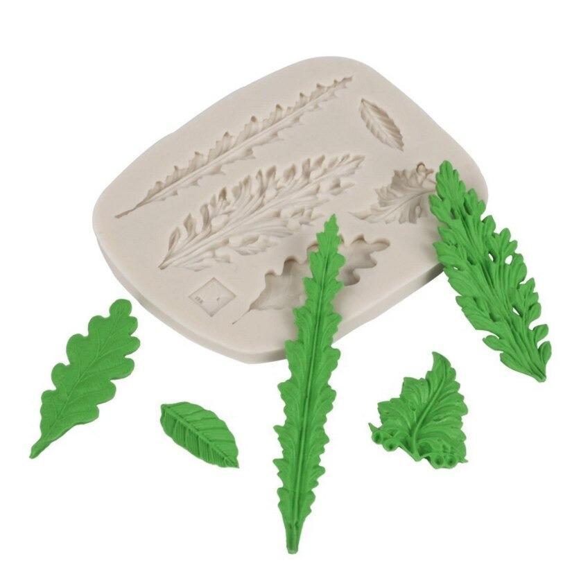 Leaves Shapes Silicone Fondant Cake Border Mold 5 Cavity