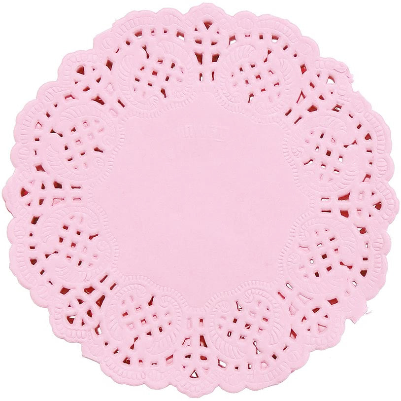 Light Pink Round Shape Doilies Paper 24Pcs Pack 11CM