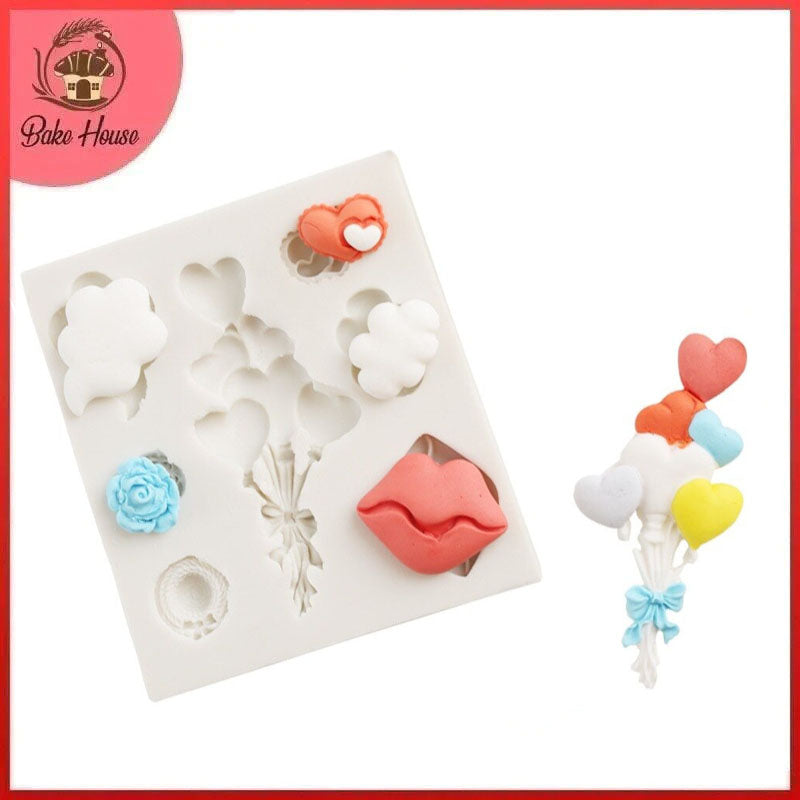 Love Lips Cloud & Balloon Silicone Fondant Mold