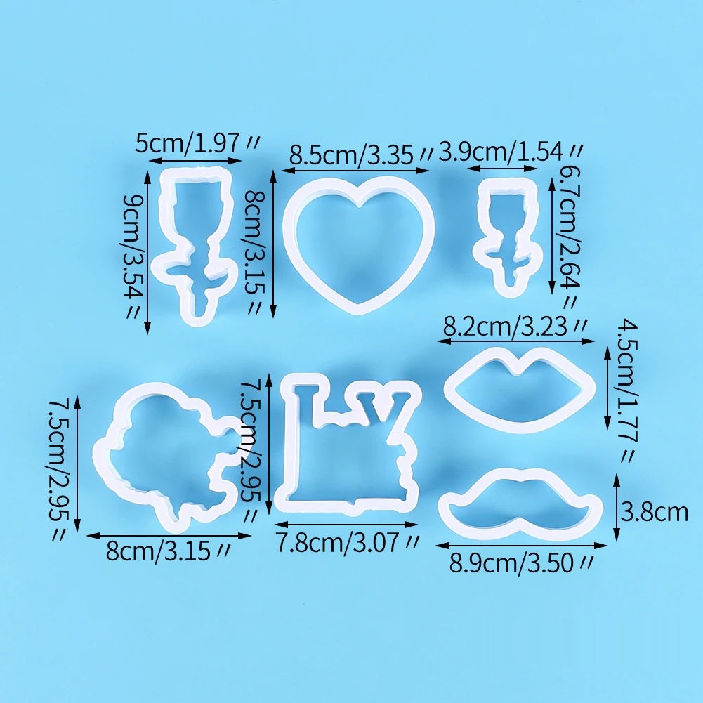 Love Theme Fondant & Cookie Cutters 7Pcs Set