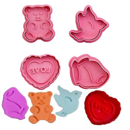 Love Theme Fondant Plunger Cutter 4Pcs Set Plastic