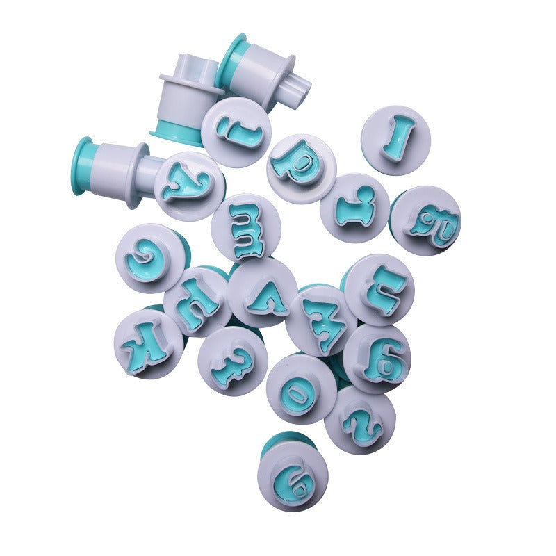 Lowercase Alphabets Fondant Plunger Cutter 26Pcs Set Plastic