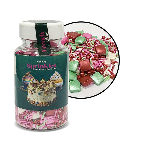 MR Kay French Glow Sprinkles – Pink & Green Mix (Mix Size) – 90g Jar