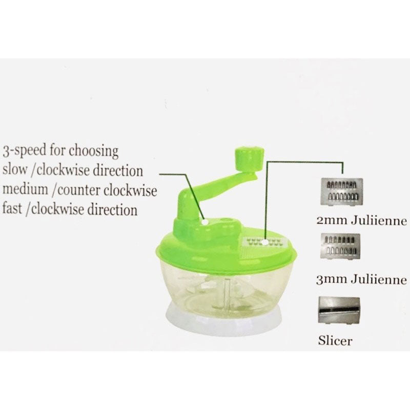 Manual Vegetable Chopper with Julienne & Slicer Blades