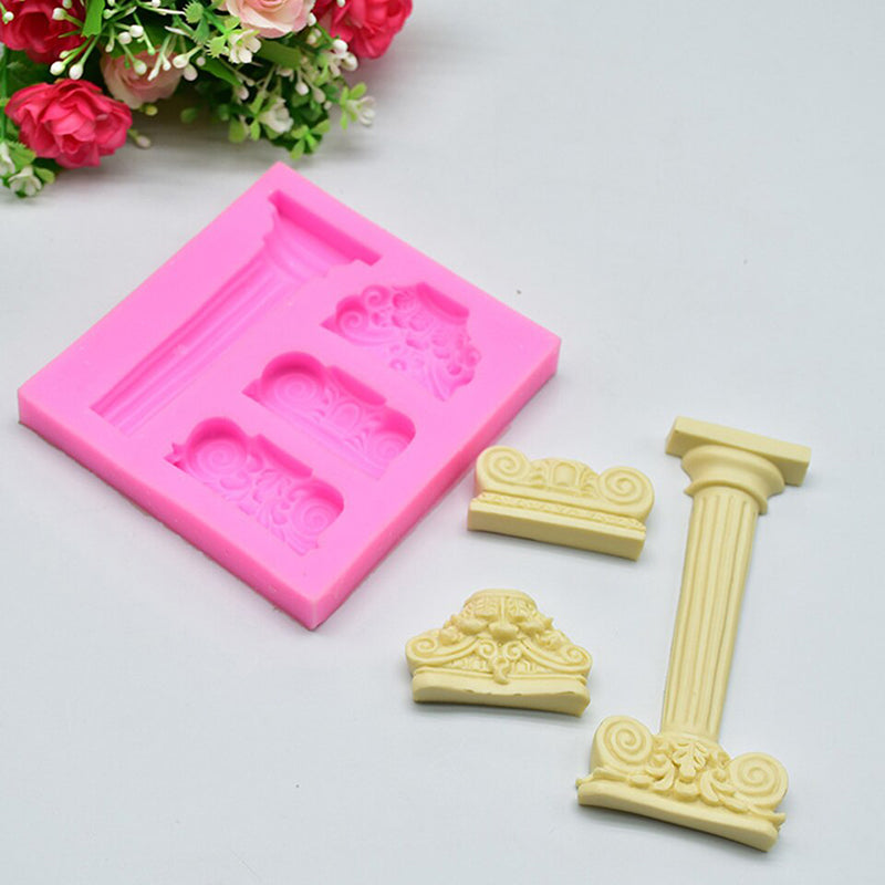 Marble Pillar 4 Cavity Silicone Mold
