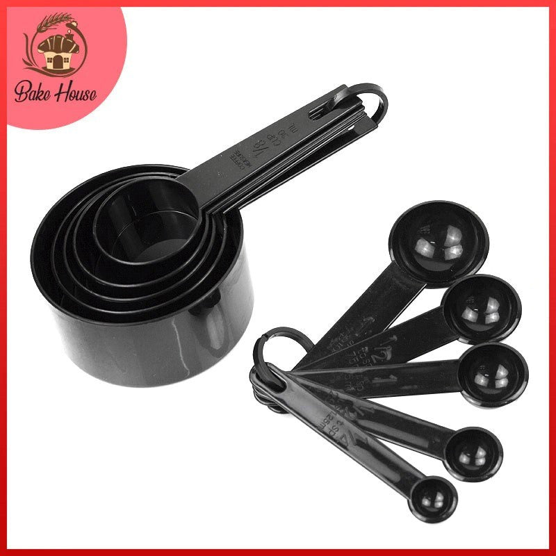 Measuring Cups & Spoons 10Pcs Set Black
