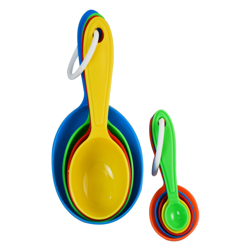 Measuring Cups & Spoons Colorful 9Pcs Set Plastic