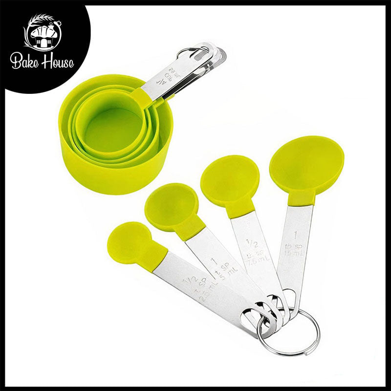 Measuring Cups & Spoons Steel & Plastic 8Pcs Set
