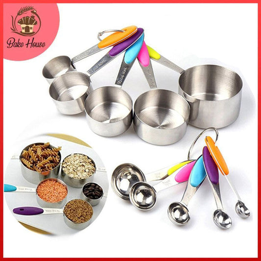 Measuring Cups and Spoons Stainless Steel 10Pcs Set