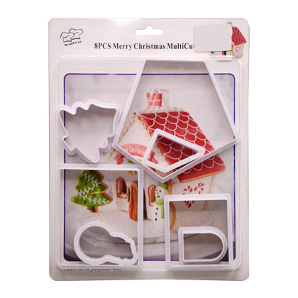 Merry Christmas Multi Cutter 8Pcs Set Plastic