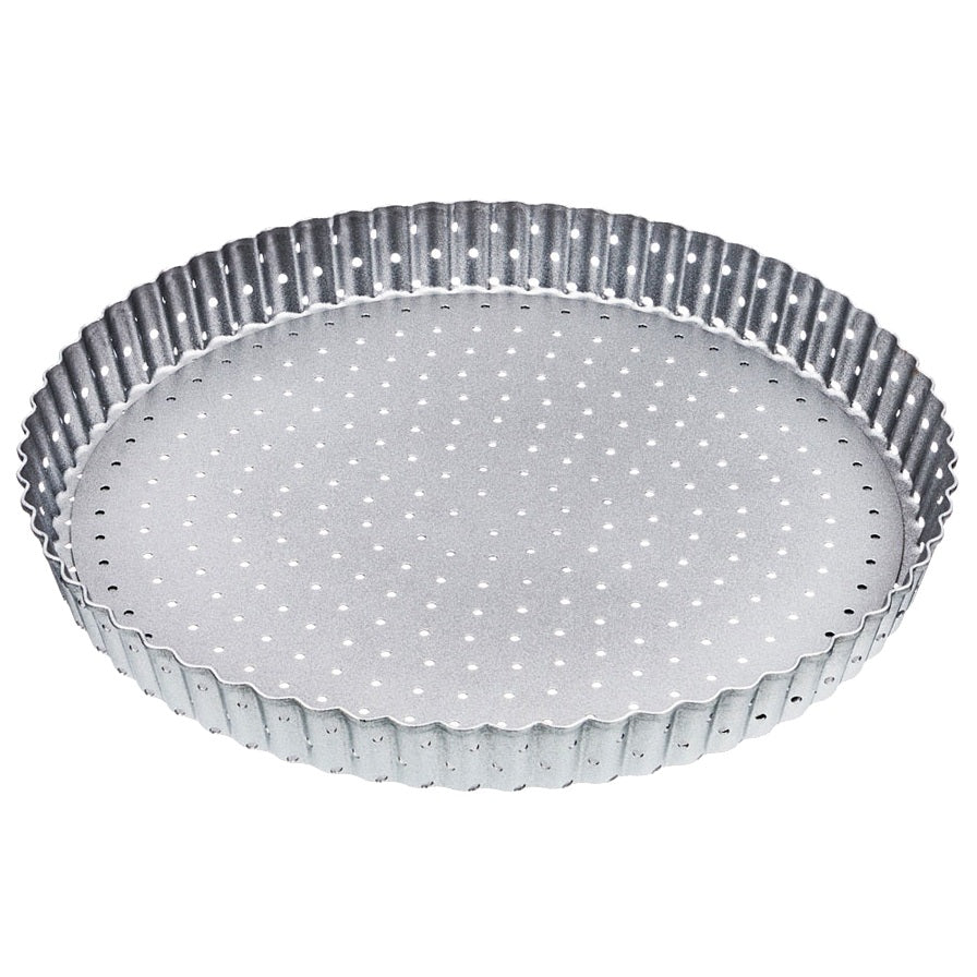 Mesh Quiche Tart Pan Round Removable Base Non Stick Silver