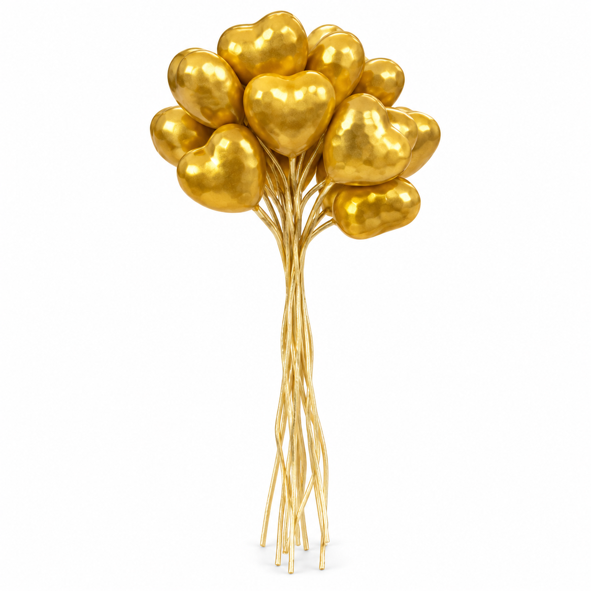 Bunch Of Heart Topper Golden 10pcs Pack