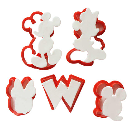 Mickey Mouse Fondant Cutter 5Pcs Set Plastic