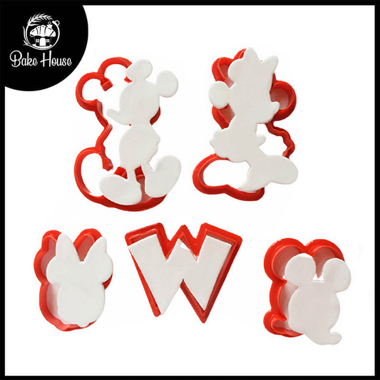 Mickey Mouse Fondant Cutter 5Pcs Set Plastic