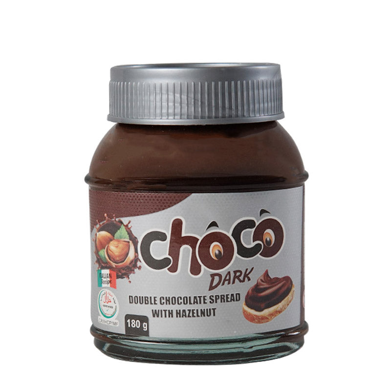 Milkyz Food Choco Dark Double Chocolate Spread With Hazelnut 180g Jar Bottle