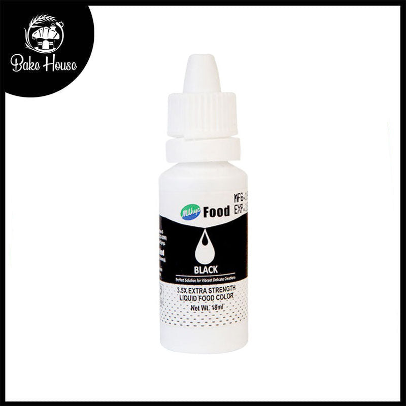 Milkyz Food Liquid Food Color Black 18ML Dropper Bottle