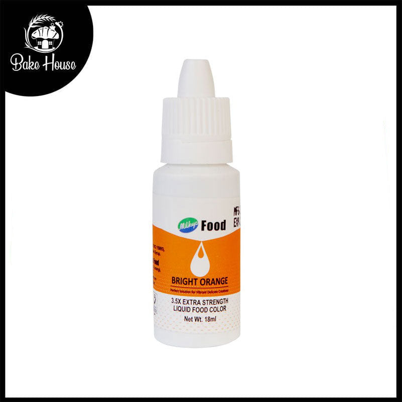 Milkyz Food Liquid Food Color Bright Orange 18ML Dropper Bottle