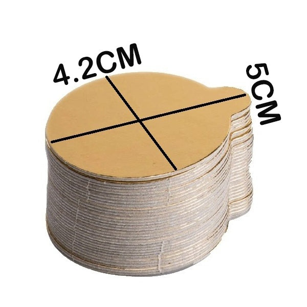 Round Mini 1 Bite Pastry Placer Board Golden 12Pcs Pack