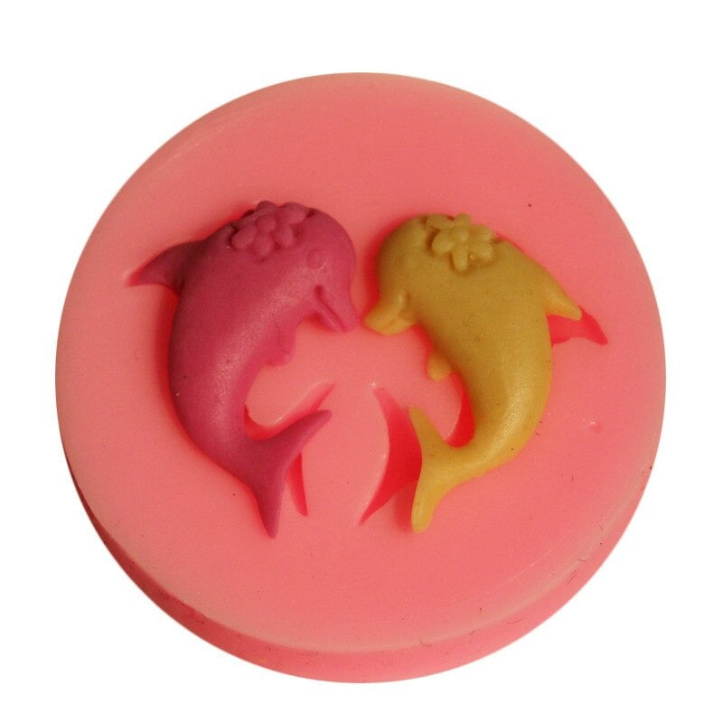 Mini Dolphin Silicone Fondant Mold 2 Cavity
