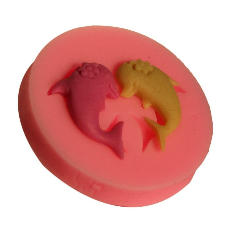 Mini Dolphin Silicone Fondant Mold 2 Cavity