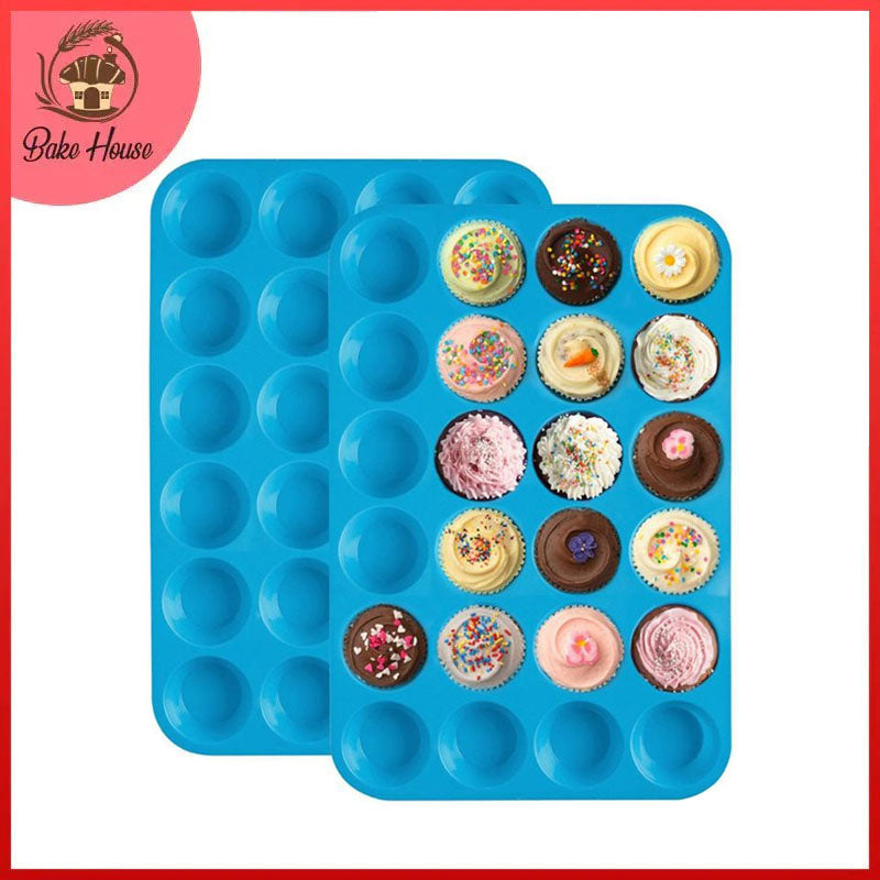 Mini Silicone Muffin Cupcake Baking Tray 24 Cavity