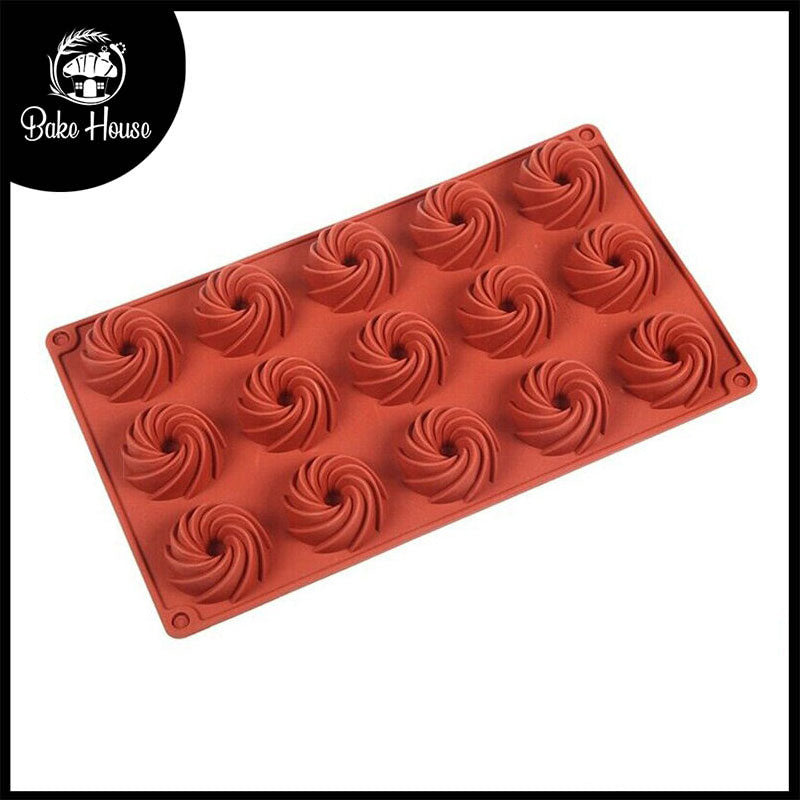 Mini Spiral Bundt Cake Jelly Dessert Silicone Mold 15 Cavity