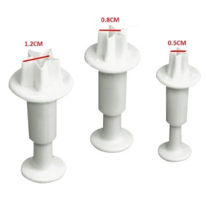 Mini Star Fondant Plunger Cutter 3Pcs Set