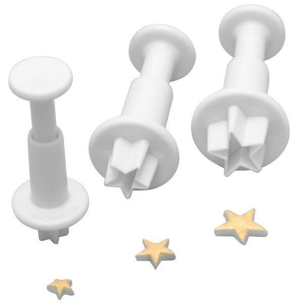 Mini Star Fondant Plunger Cutter 3Pcs Set