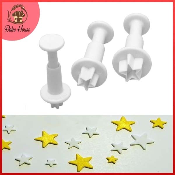 Mini Star Fondant Plunger Cutter 3Pcs Set