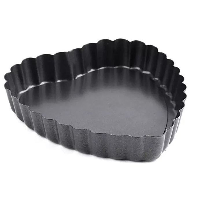 Mini Tart Pie Pan Heart Shape Loose Bottom Non Stick