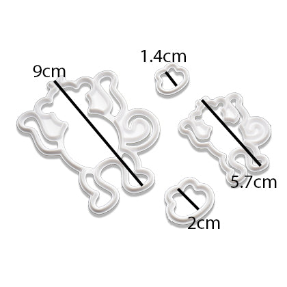 Monkey Fondant And Cookie Cutter 4Pcs Set Plastic
