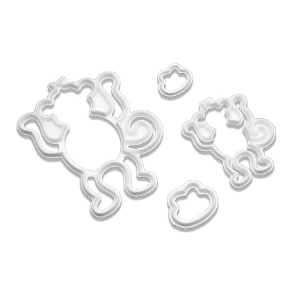 Monkey Fondant And Cookie Cutter 4Pcs Set Plastic