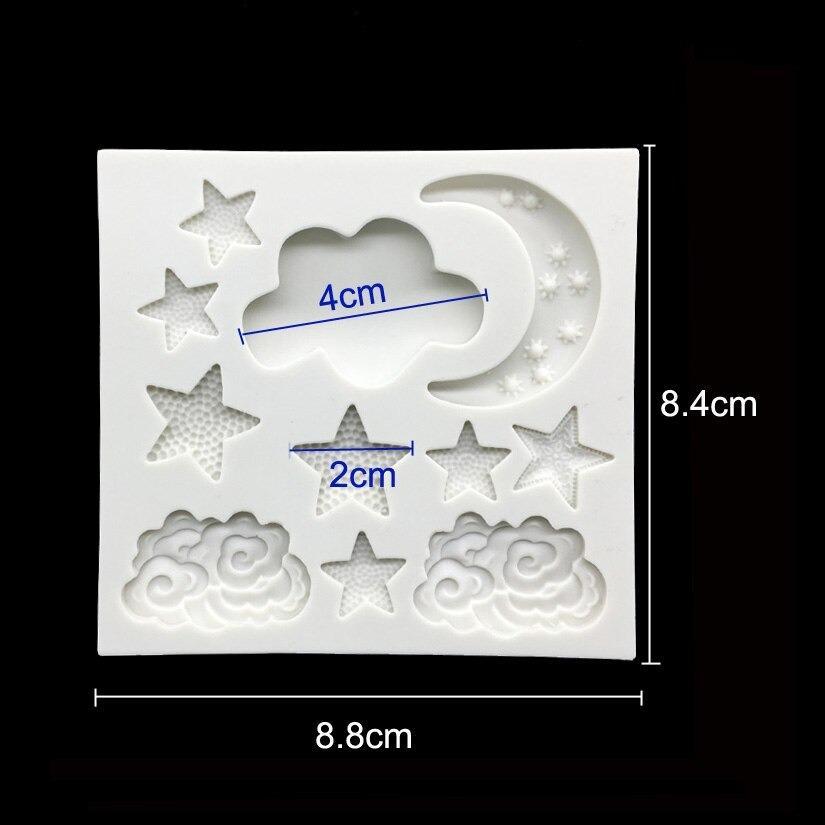 Moon Stars & Clouds Sky Theme Silicone Fondant & Chocolate Mold