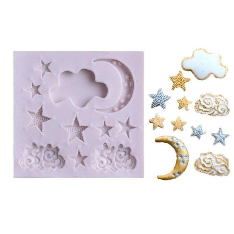 Moon Stars & Clouds Sky Theme Silicone Fondant & Chocolate Mold