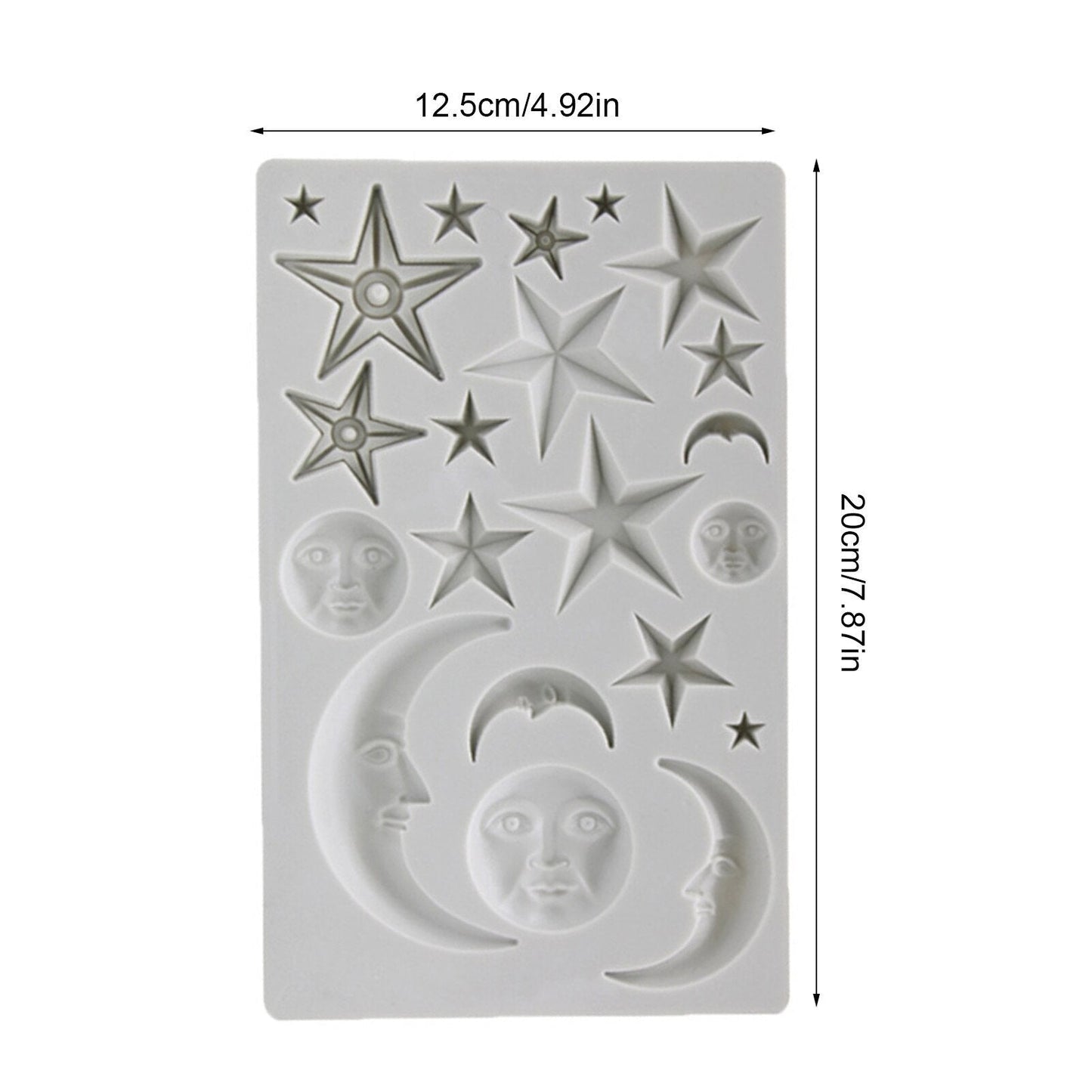 Moon, Sun & Stars Silicone Fondant & Chocolate Mold