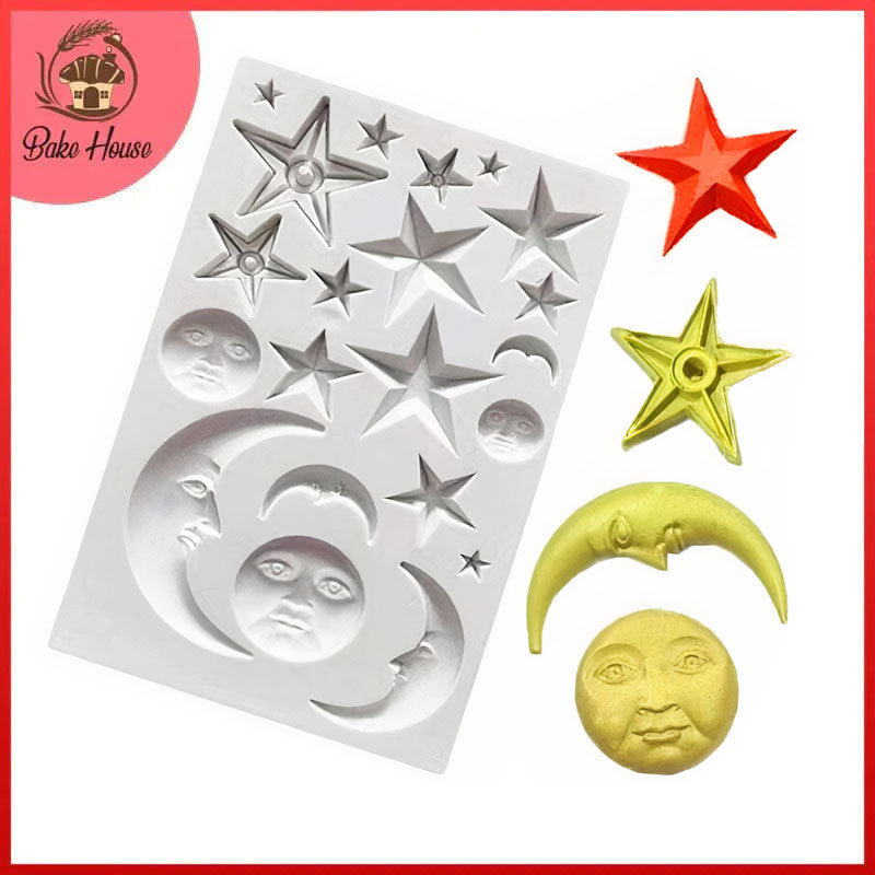 Moon, Sun & Stars Silicone Fondant & Chocolate Mold