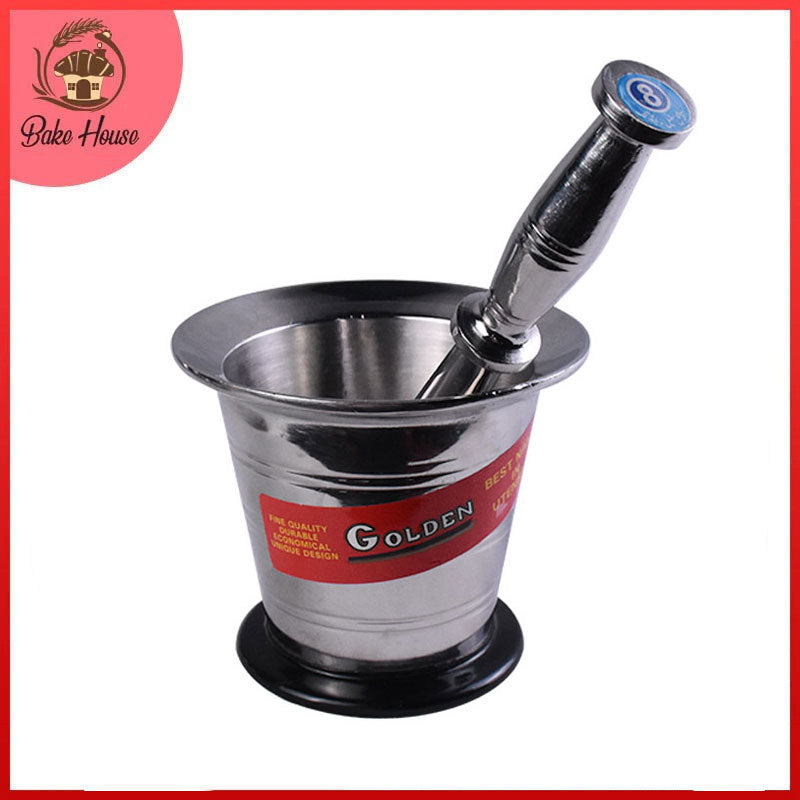 Mortar & Pestle Set Stainless Steel Size 08