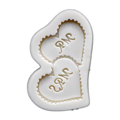 Mr & Mrs Heart Silicone Fondant Cake Mold