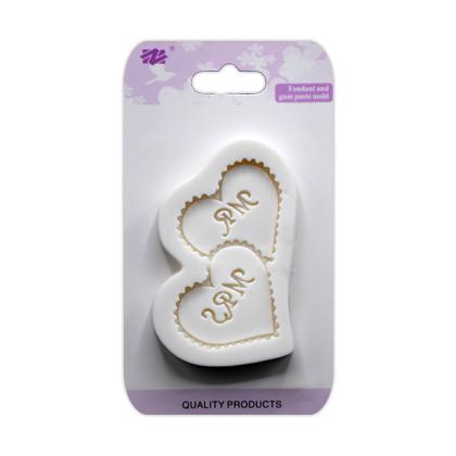 Mr & Mrs Heart Silicone Fondant Cake Mold