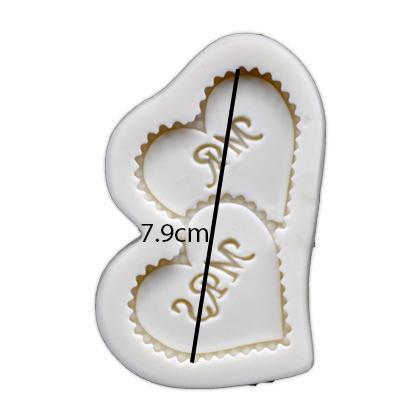 Mr & Mrs Heart Silicone Fondant Cake Mold