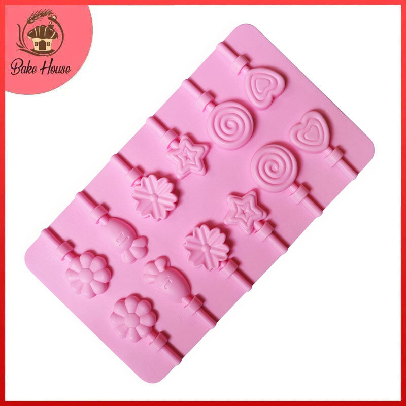 Multi Design Silicone Lollipop Mold 12 Cavity