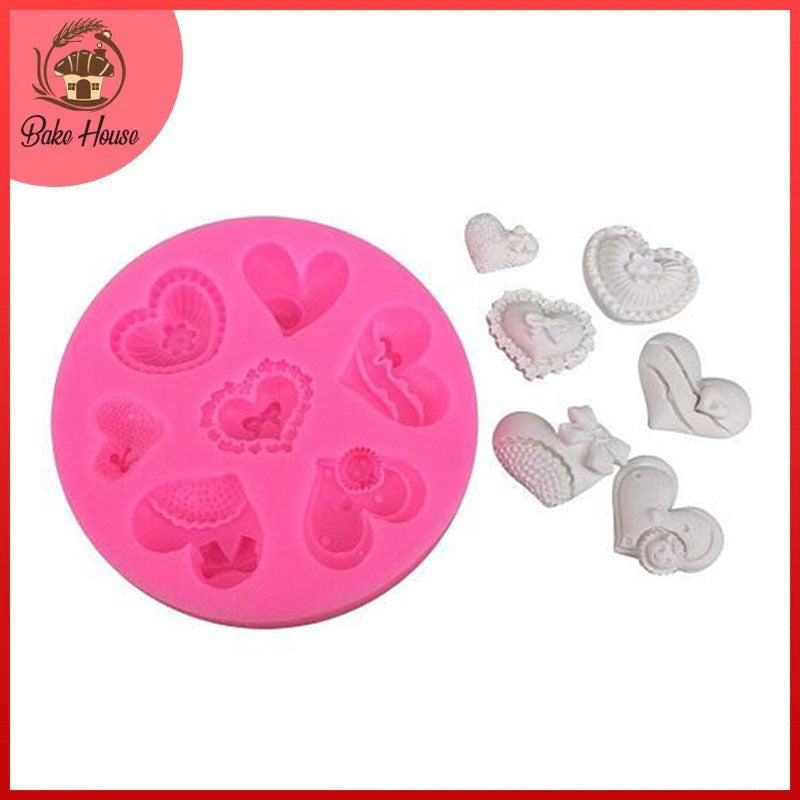 Multi Hearts Silicone Fondant & Chocolate Mold 7 Designs