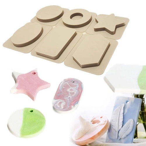 Multi Shape Silicone Soap & Dessert Mold 6 Cavity
