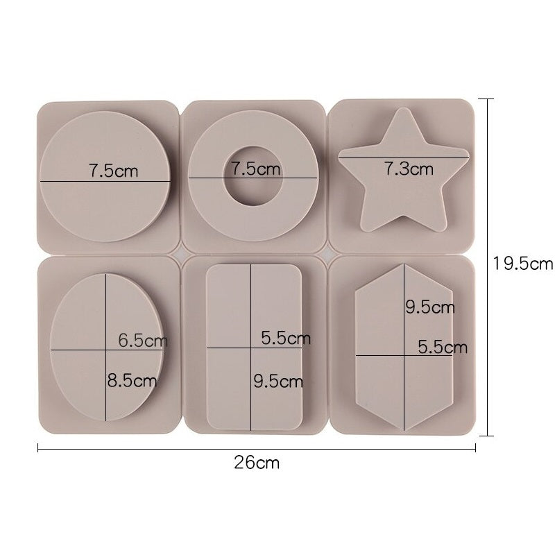 Multi Shape Silicone Soap & Dessert Mold 6 Cavity