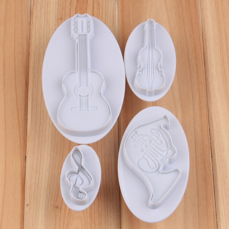 Musical Instrument Fondant Plunger Cutter 4Pcs Set