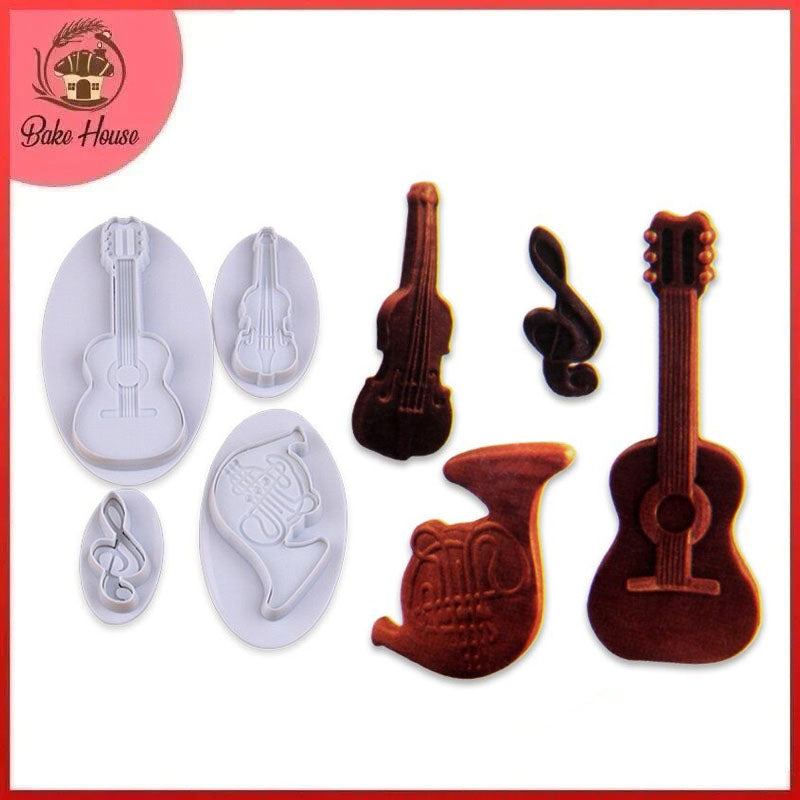 Musical Instrument Fondant Plunger Cutter 4Pcs Set