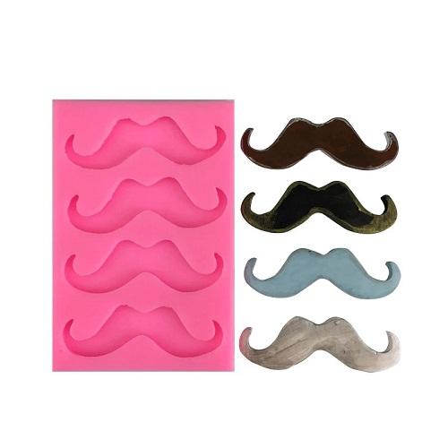 Mustache Silicone Fondant & Chocolate Mold 4 Cavity