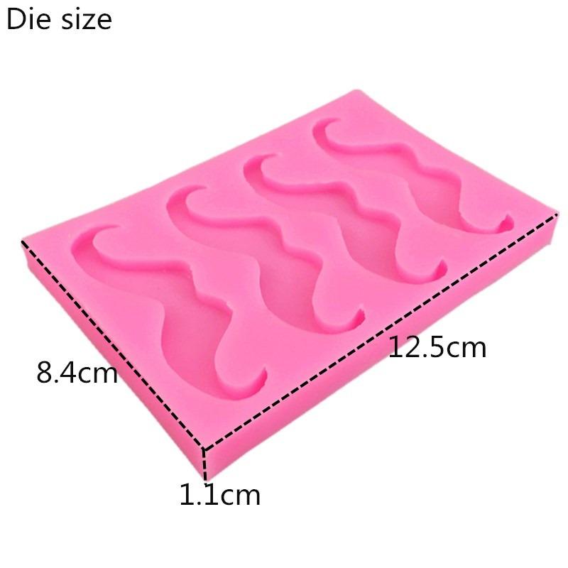 Mustache Silicone Fondant & Chocolate Mold 4 Cavity